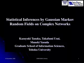 Statistical Inferences by Gaussian Markov Random Fields on Complex Networks