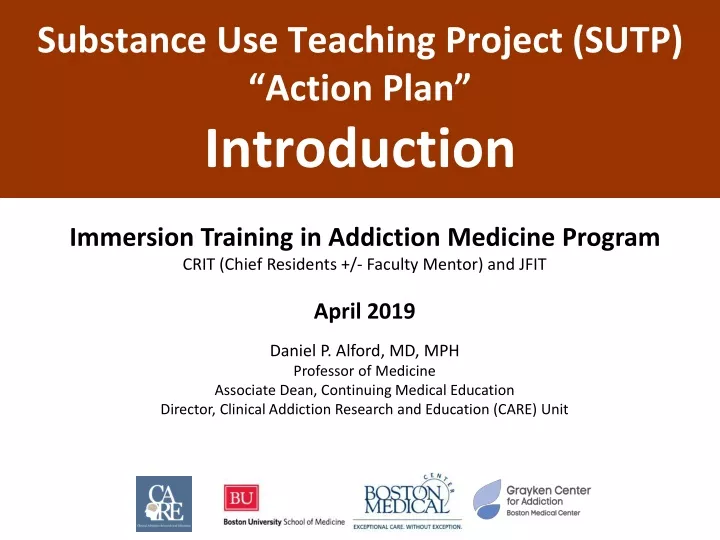 substance use teaching project sutp action plan introduction