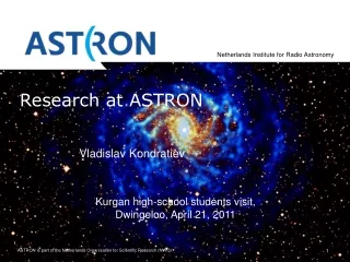 ASTRON is part of the Netherlands Organisation for Scientific Research (NWO)