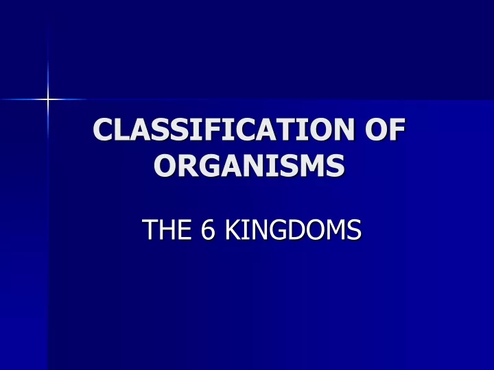 classification of organisms