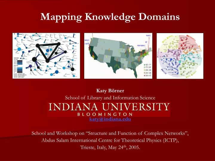 mapping knowledge domains katy b rner school