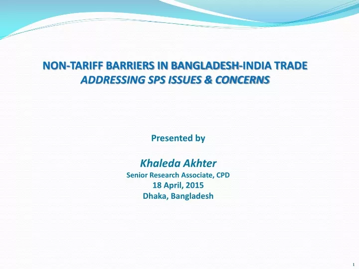 non tariff barriers in bangladesh india trade