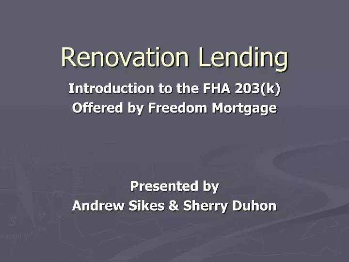 renovation lending