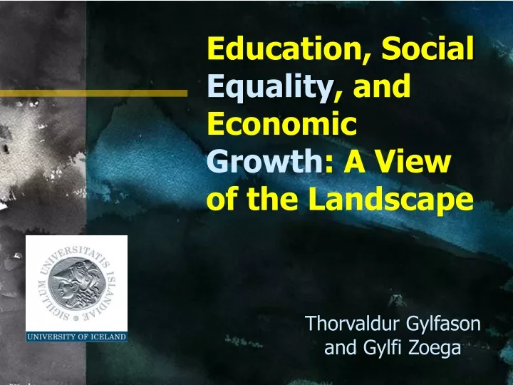 education social equality and economic growth