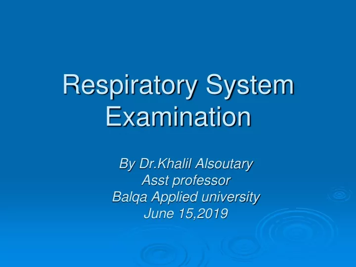 respiratory system examination