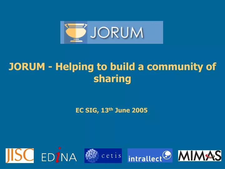 jorum helping to build a community of sharing