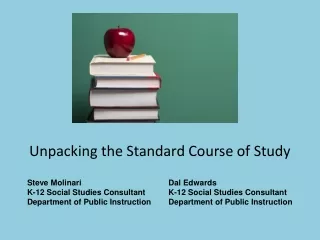 Unpacking the Standard Course of Study