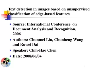 Text detection in images based on unsupervised classification of edge-based features