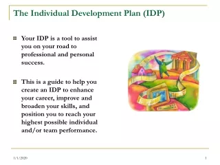The Individual Development Plan (IDP)