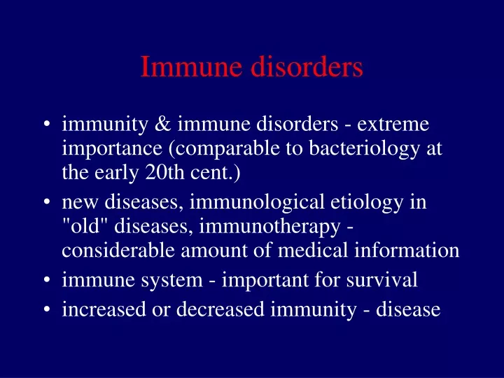 immune disorders