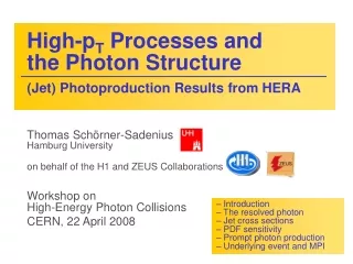 High-p T  Processes and  the Photon Structure (Jet) Photoproduction Results from HERA