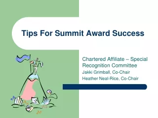 Tips For Summit Award Success