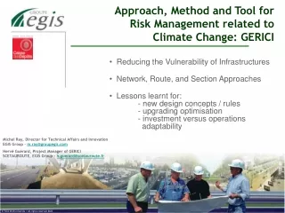 Approach, Method and Tool for  Risk Management related to  Climate Change: GERICI