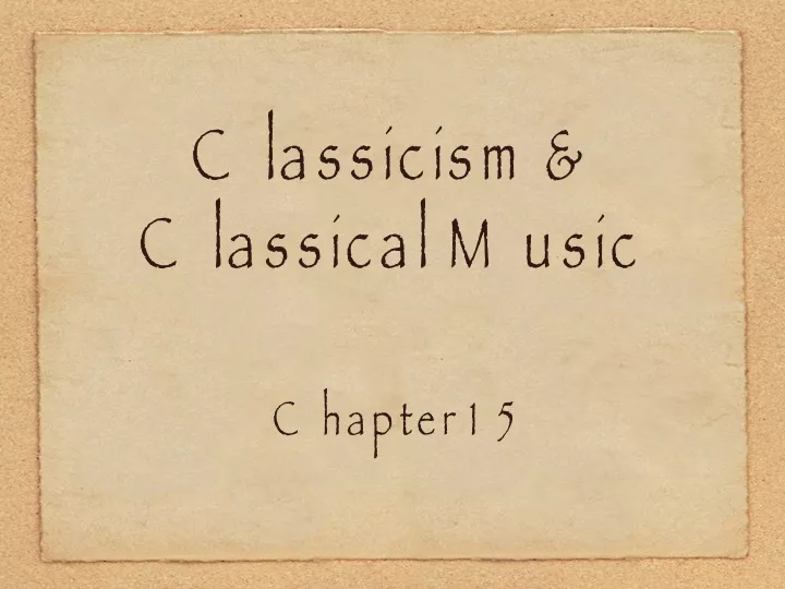 classicism classical music