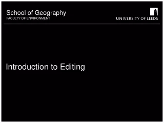 Introduction to Editing