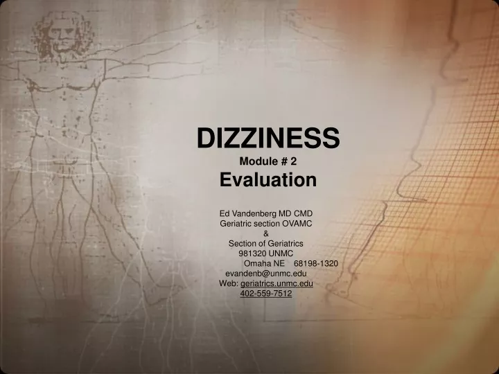 dizziness module 2 evaluation