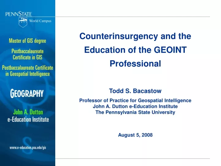 counterinsurgency and the education of the geoint