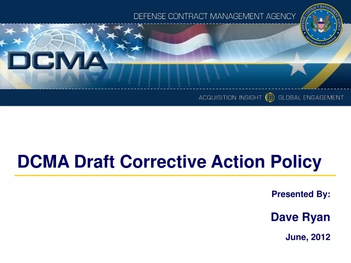 dcma draft corrective action policy