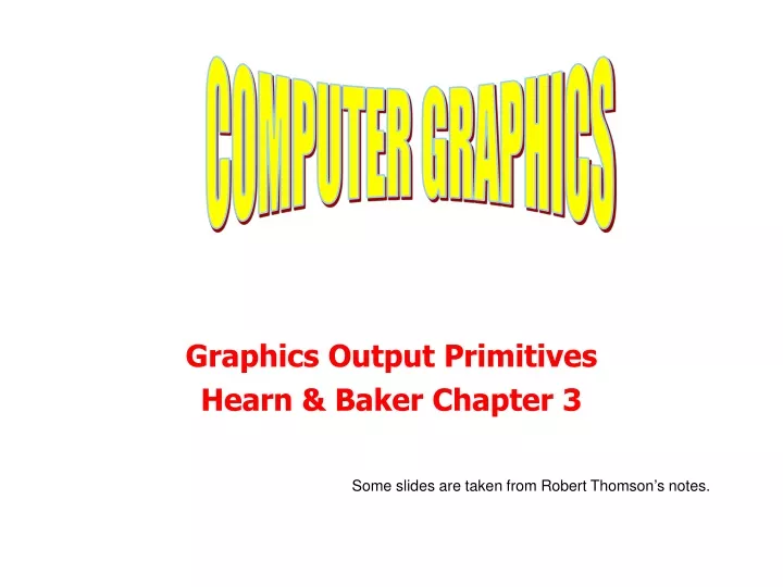 graphics output primitives hearn baker chapter 3