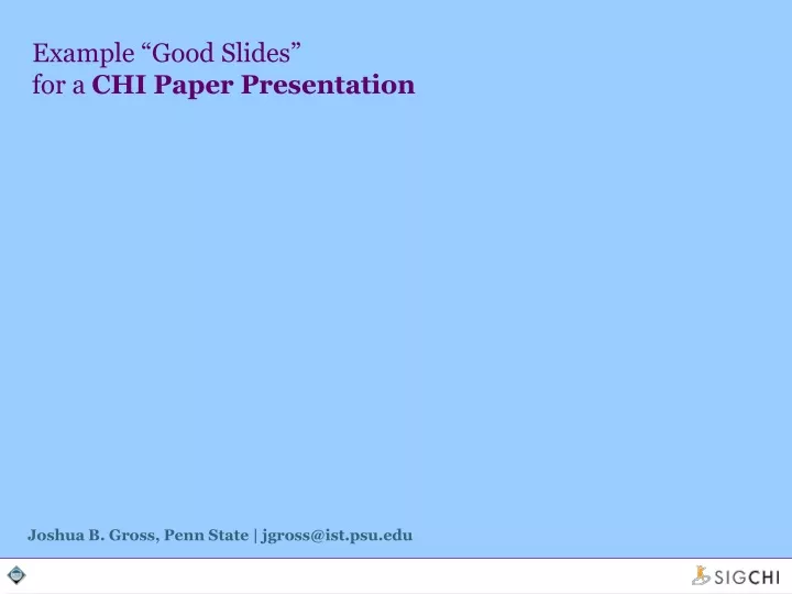 example good slides for a chi paper presentation