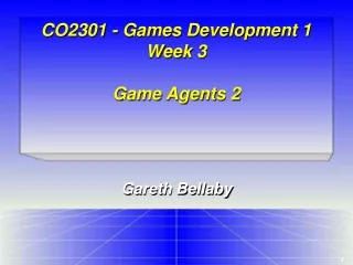 CO2301 - Games Development 1 Week 3 Game Agents 2