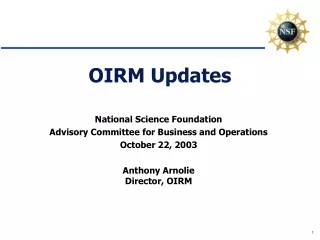 OIRM Updates