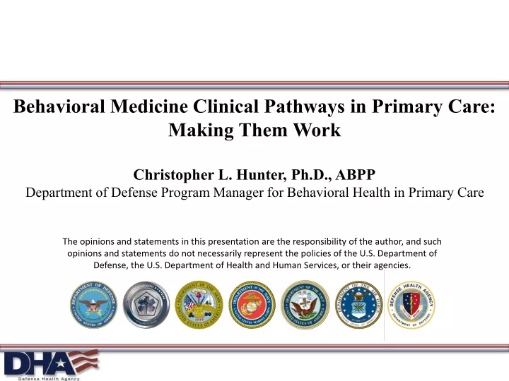 behavioral medicine clinical pathways in primary
