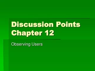 Discussion Points Chapter 12