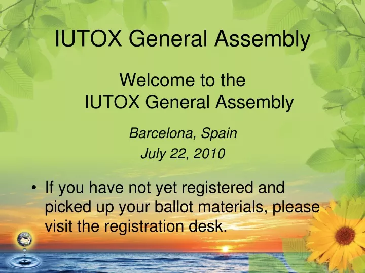 iutox general assembly