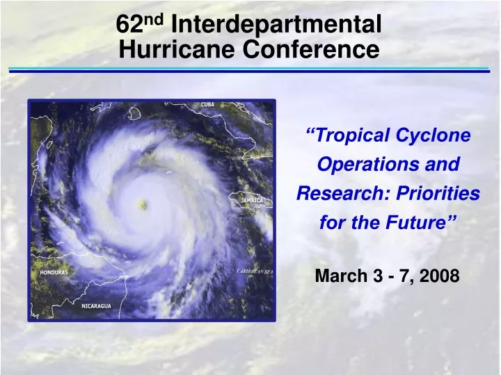 62 nd interdepartmental hurricane conference