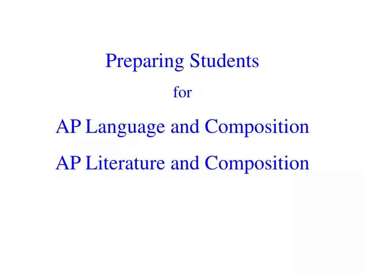 preparing students for ap language