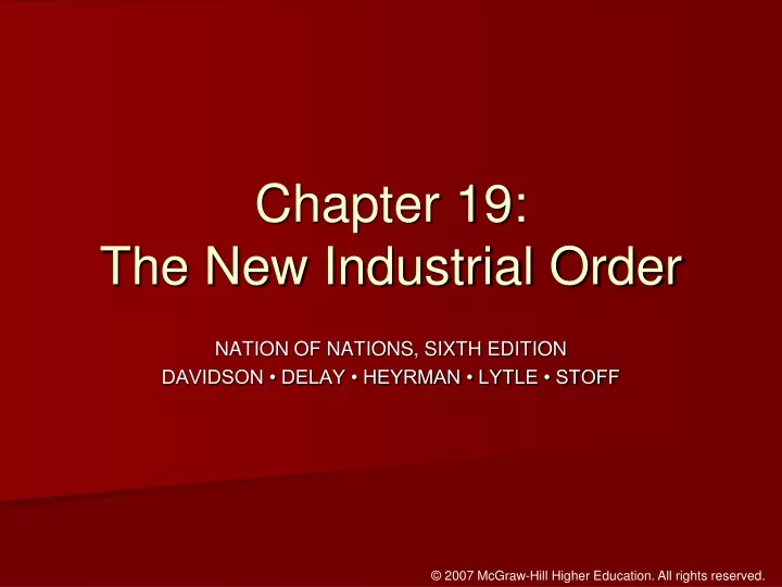 chapter 19 the new industrial order