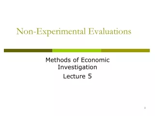Non-Experimental Evaluations