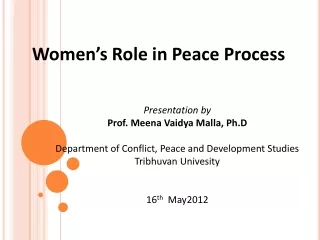 Women’s Role in Peace Process
