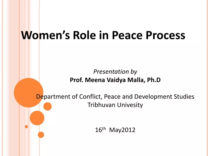 women s role in peace process