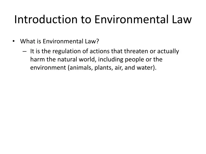 introduction to environmental law