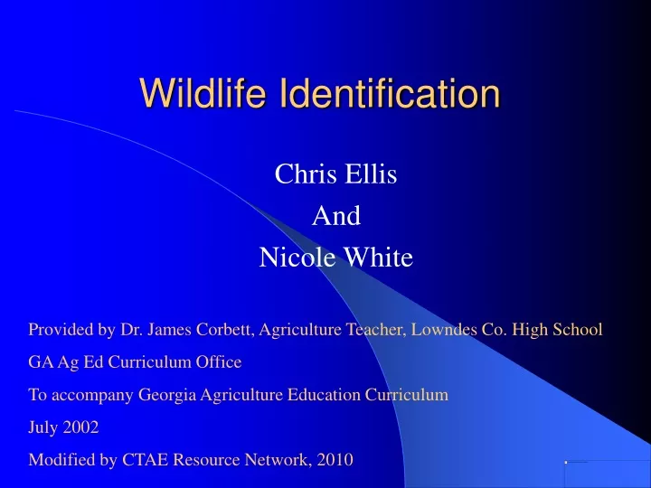 wildlife identification