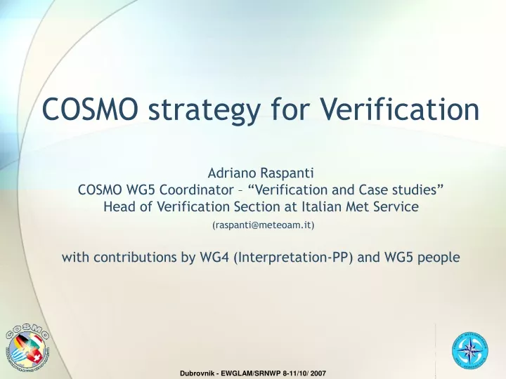 cosmo strategy for verification adriano raspanti