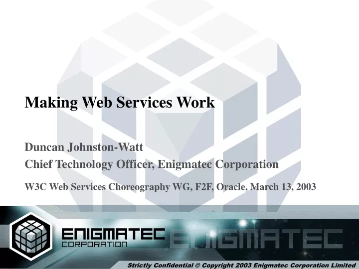 making web services work