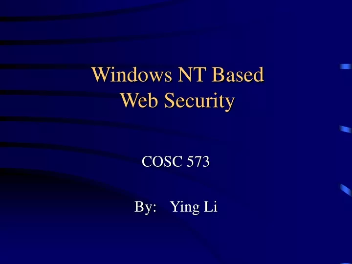 windows nt based web security