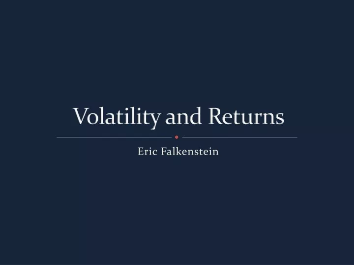volatility and returns
