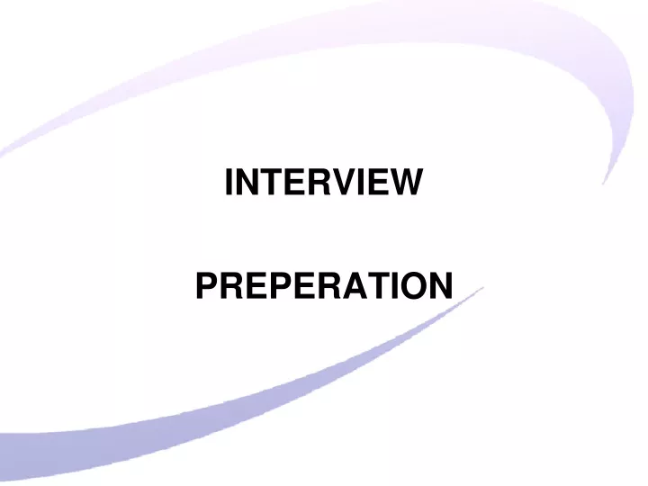 interview preperation
