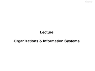 Lecture Organizations &amp; Information Systems