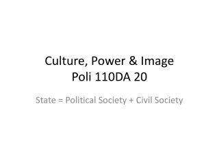 Culture, Power &amp; Image Poli 110DA 20