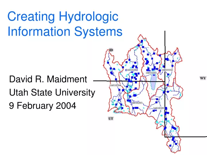 creating hydrologic information systems