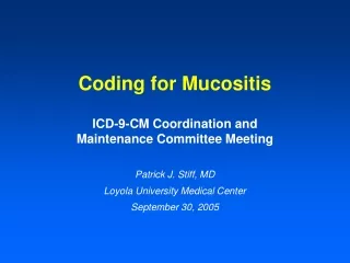 Coding for Mucositis