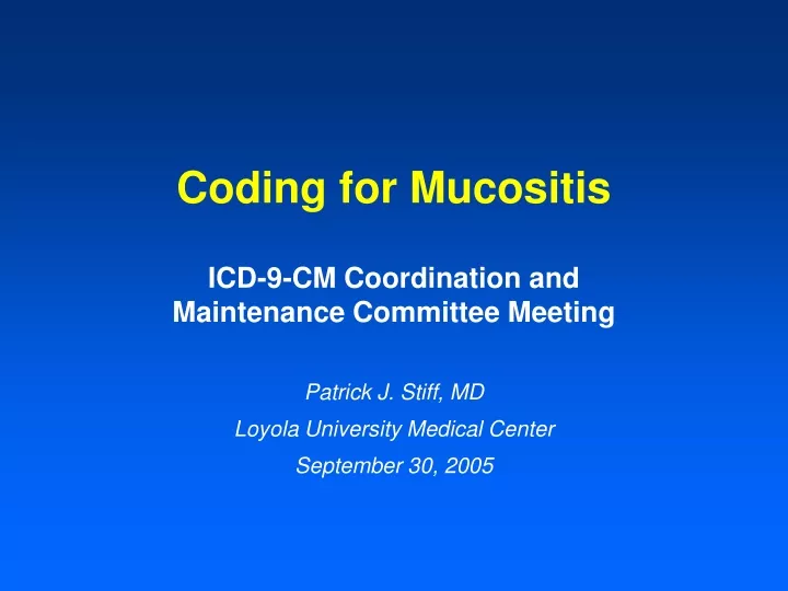 coding for mucositis