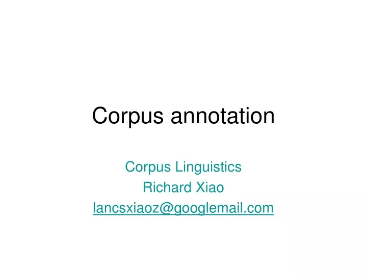corpus annotation