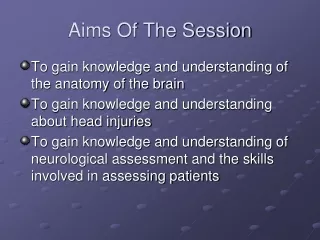 Aims Of The Session