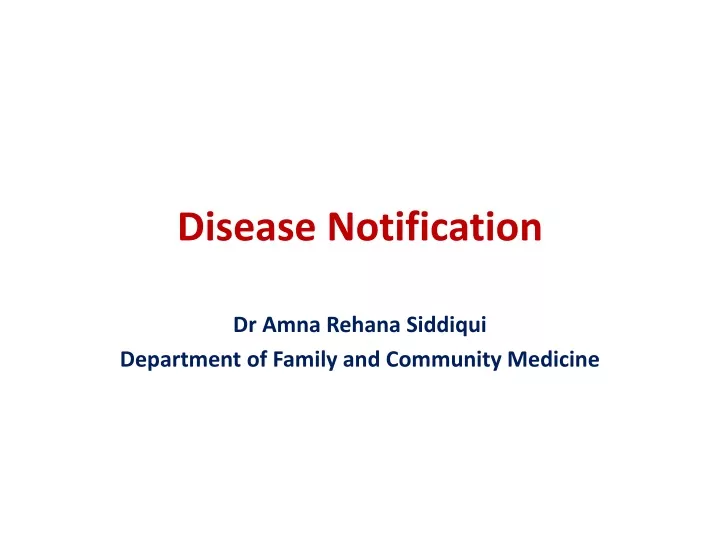 disease notification